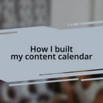 How I built my content calendar