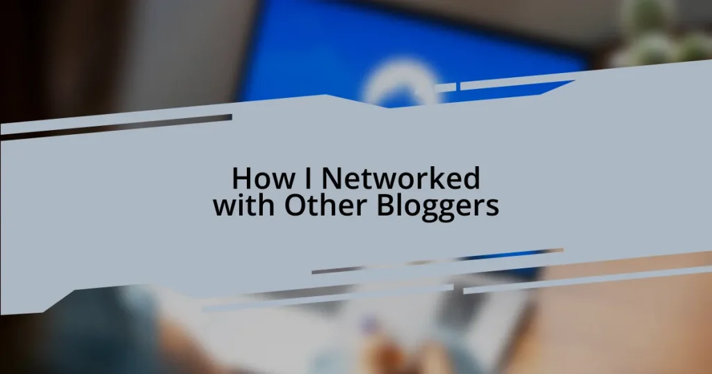 How I Networked with Other Bloggers