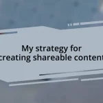 My strategy for creating shareable content