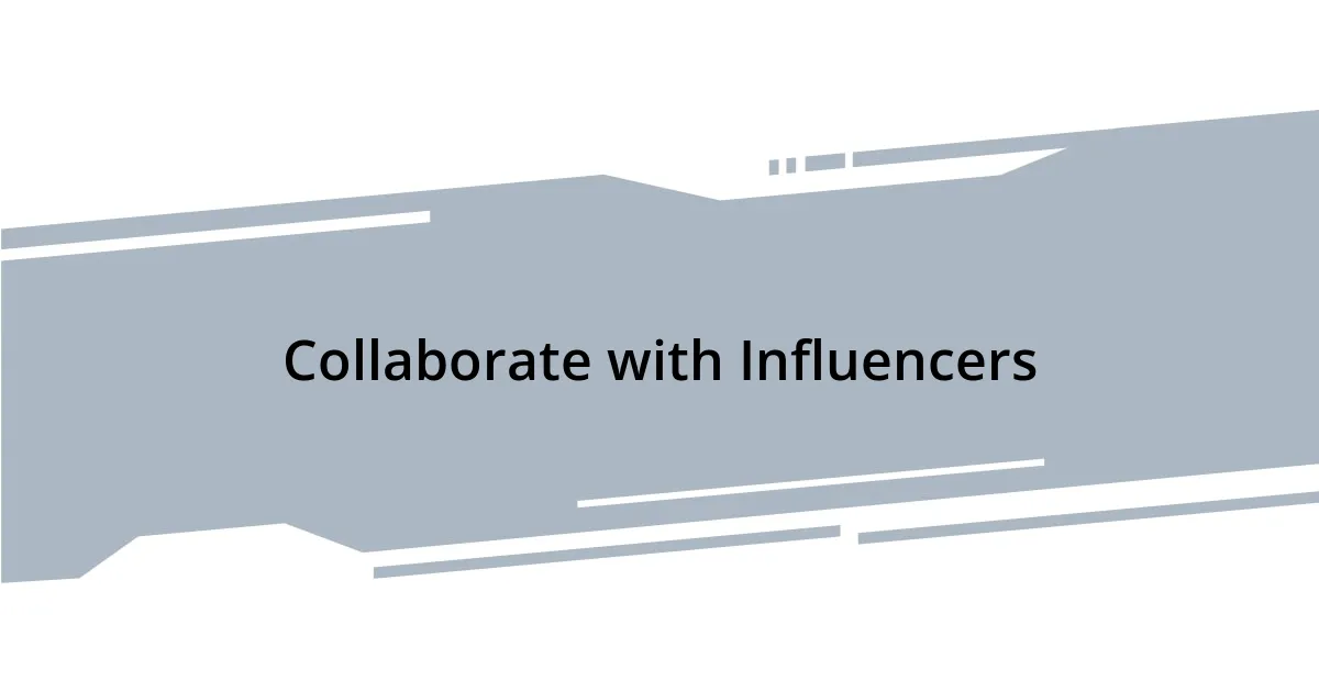 Collaborate with Influencers